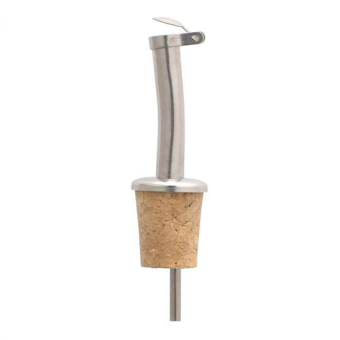 HIC Kitchen Stainless Steel Pourer with Natural Cork Stopper - Set of 2
