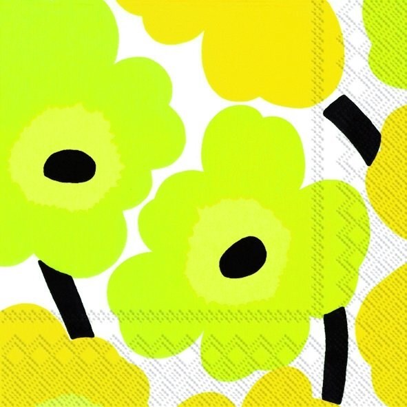 Marimekko Paper Lunch Napkins - UNIKKO yellow
