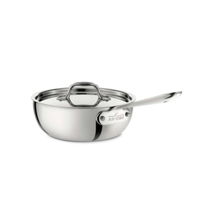 All-Clad 2QT D3 Stainless Steel Saucier Pan with Lid