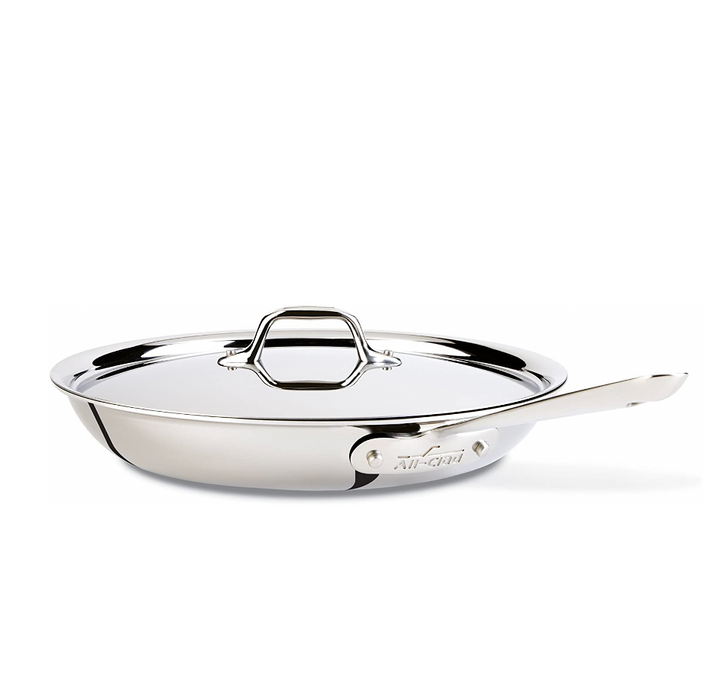 All-Clad D3 Stainless Steel Fry Pan with Lid - 12"