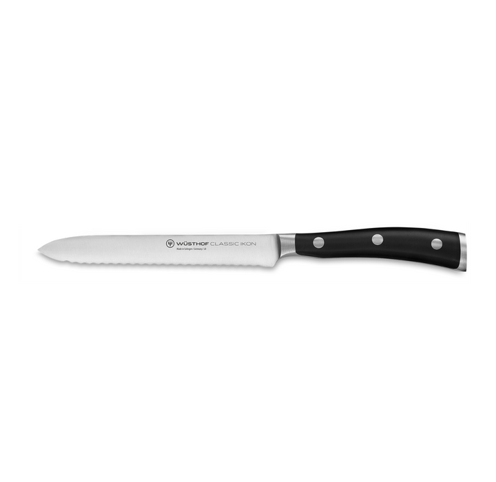 Wusthof Classic Ikon 5"/14cm Sausage Knife - Black