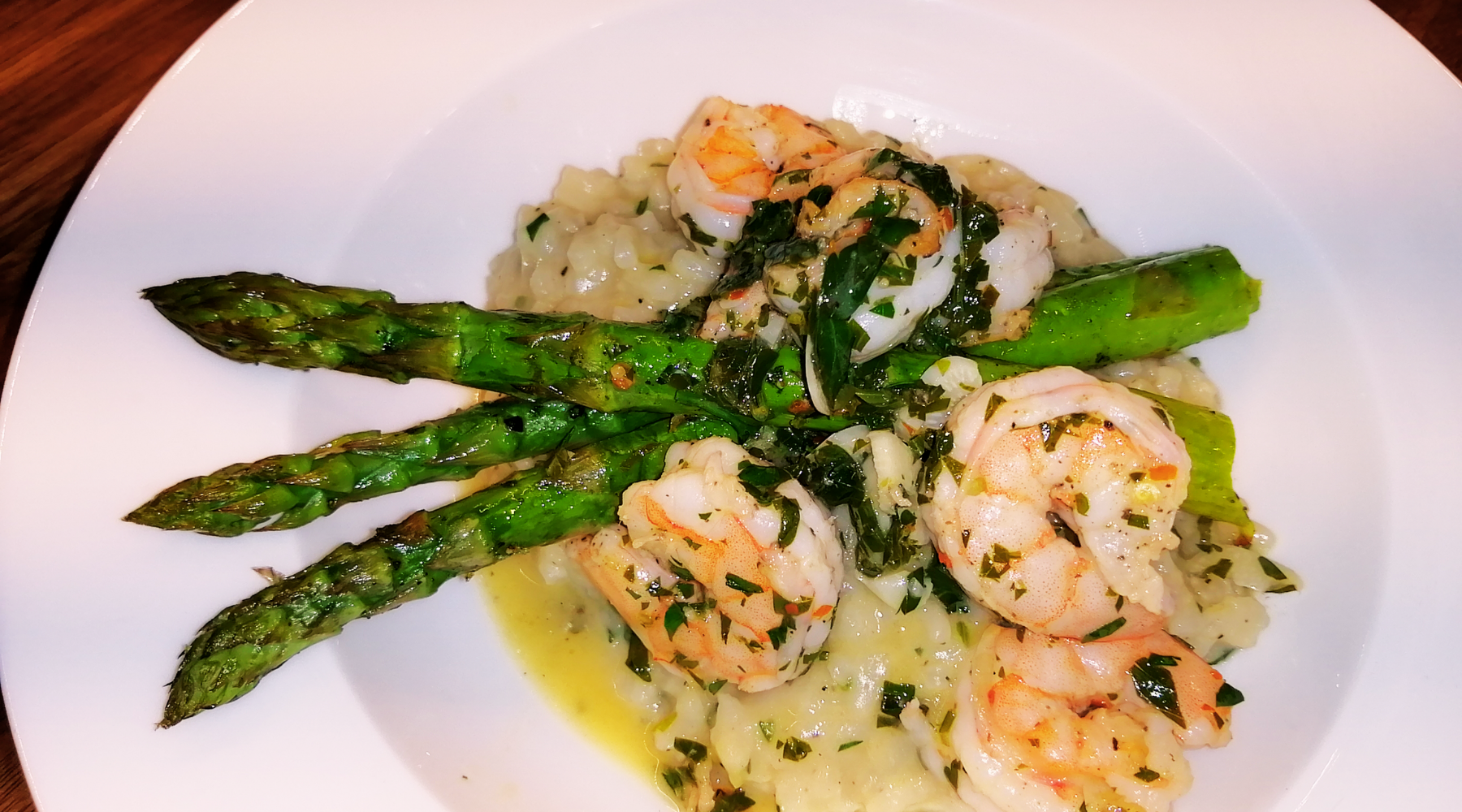 Chef Jess' Parmesan Risotto with Garlic Butter Shrimp and Roasted Asparagus