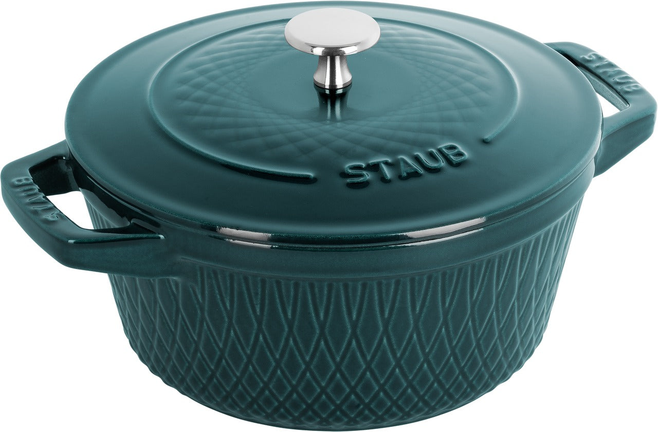 STAUB La Cocotte 4 L Cast Iron Round Cocotte Twister, La-Mer