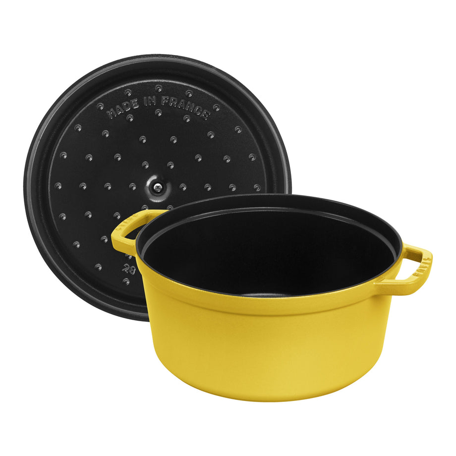 STAUB La Cocotte 6.75 L Cast Iron Round Cocotte, Citron