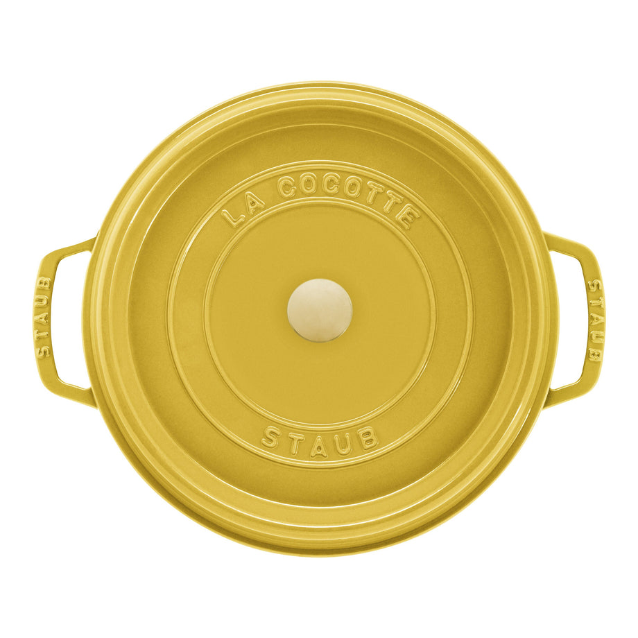 STAUB La Cocotte 6.75 L Cast Iron Round Cocotte, Citron