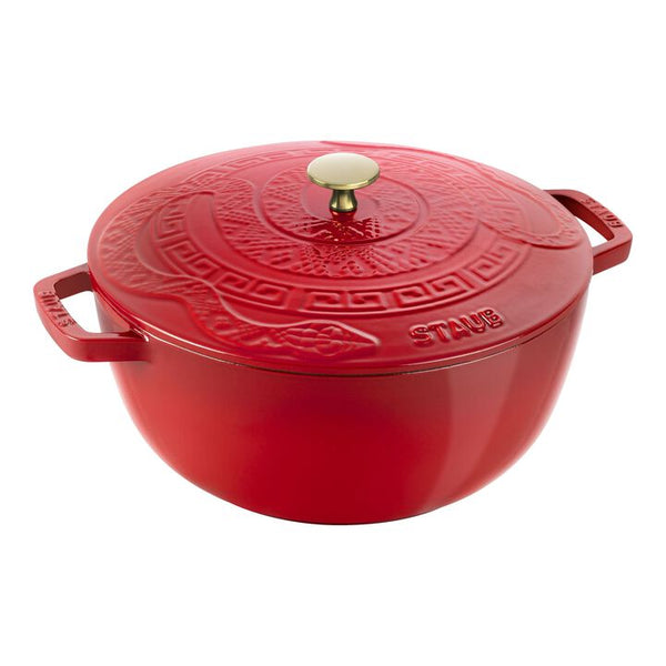 STAUB La Cocotte Round Cast Iron Essential French Oven with Snake