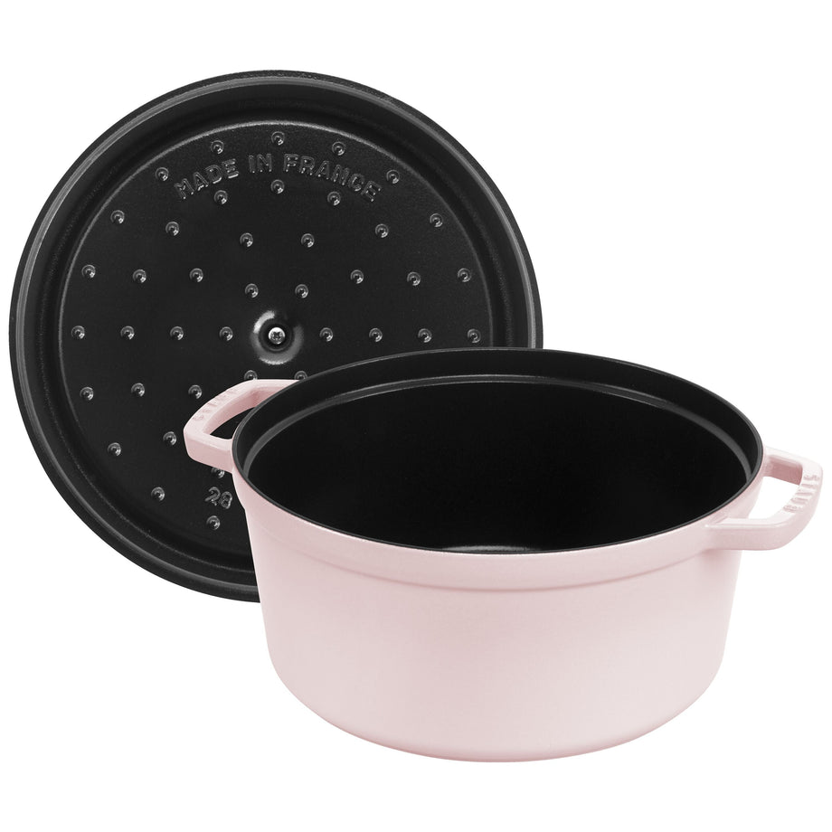 STAUB La Cocotte 6.75 L Cast Iron Round Cocotte, Sorbet Rose