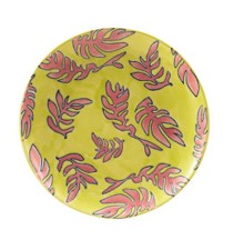 Hazel Mazel Round Hand-Painted Stoneware Plate with Wax Relie 8" / 4 Color Options