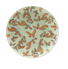 Hazel Mazel Round Hand-Painted Stoneware Plate with Wax Relie 8" / 4 Color Options