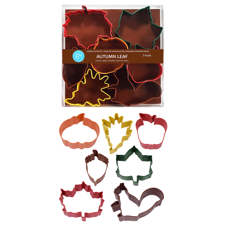 R&M Autumn Leaf Color Cookie Cutters - 7 piece set