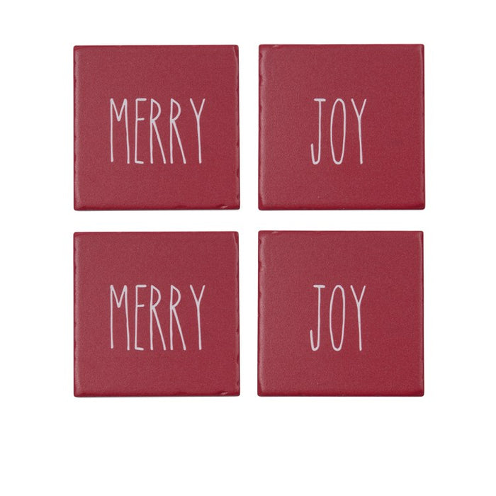 Harman Printed Ceramic Coaster Set Of 4 - Merry & Joy