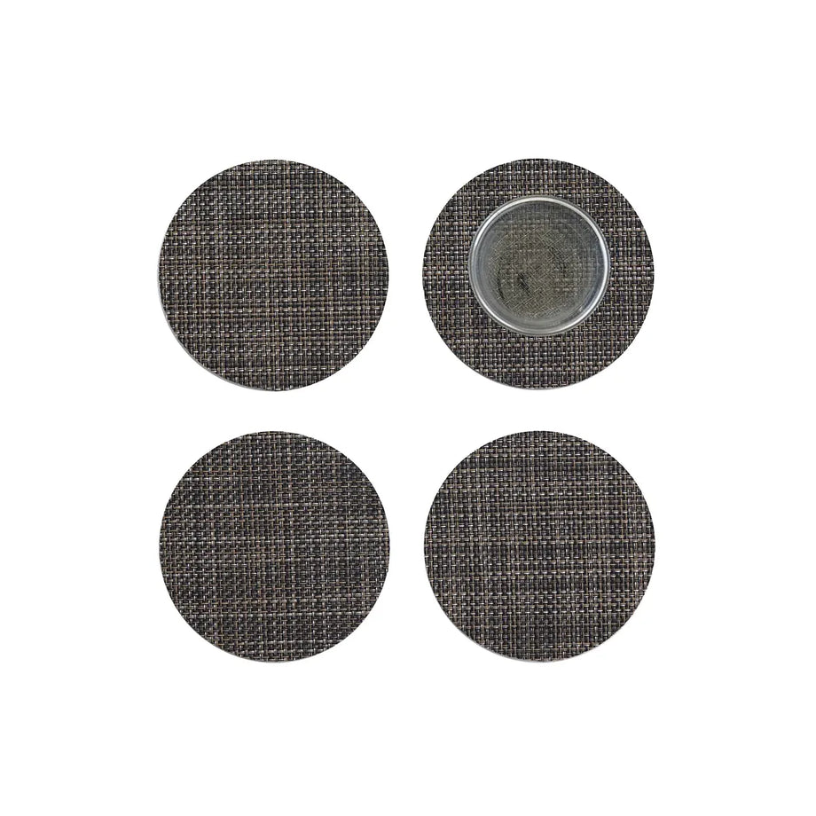 Chilewich Mini Basketweave Coasters Set of 4 - Dark Walnut
