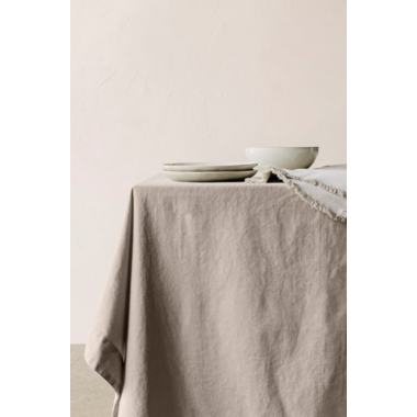 Danica Heirloom Stonewashed Cotton Tablecloth - Dove Grey / 60x90"