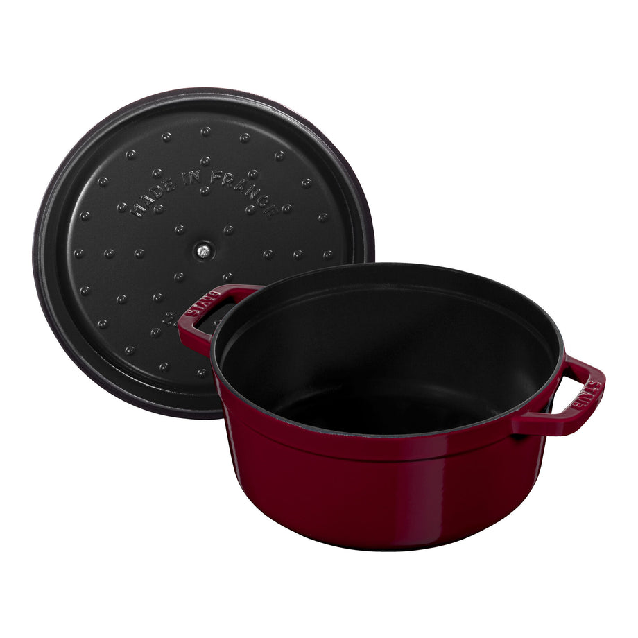STAUB Cast Iron Round Cocotte  3.7 L -  Bordeaux