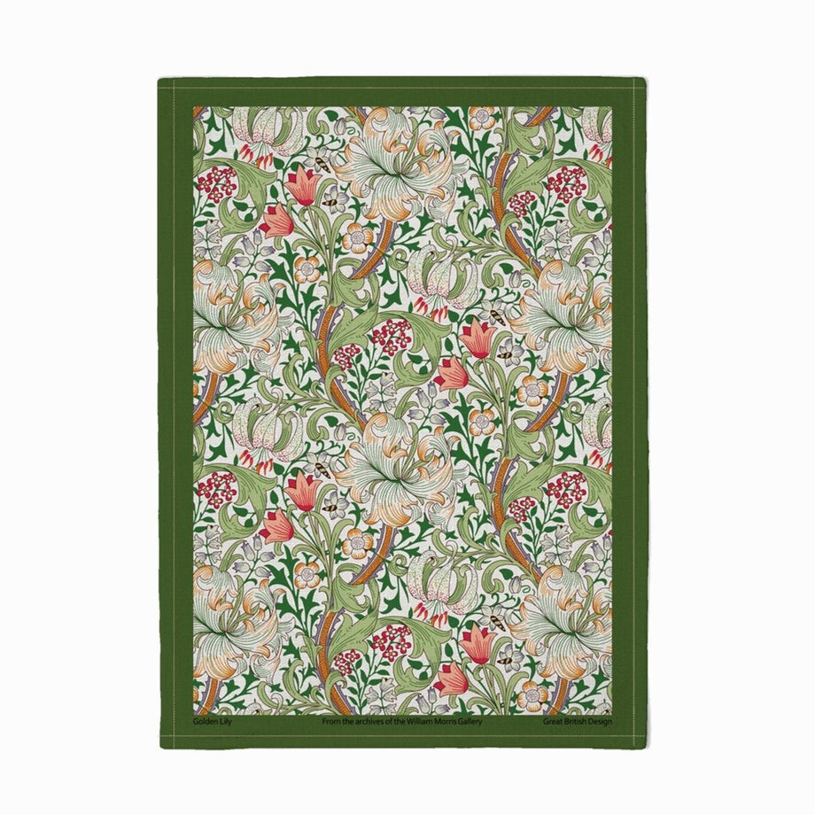 William Morris Cotton Tea Towel - Golden Lily