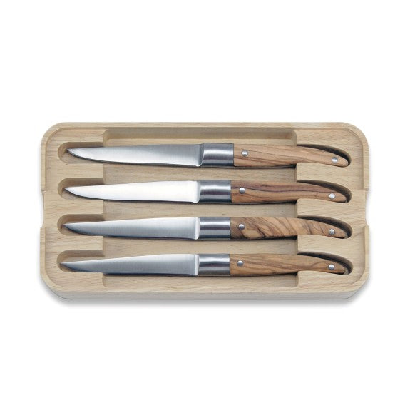 Laguiole Expression Olive Wood Steak Knife - Set of 4