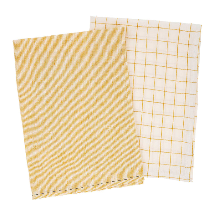 Indaba Linen Picnic Tea Towels  - Set of 2 / Yellow