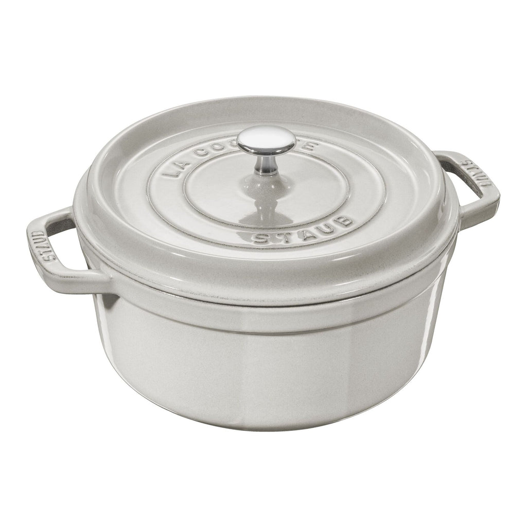 STAUB Cast Iron Round Cocotte 3.7 L - White — Cookery