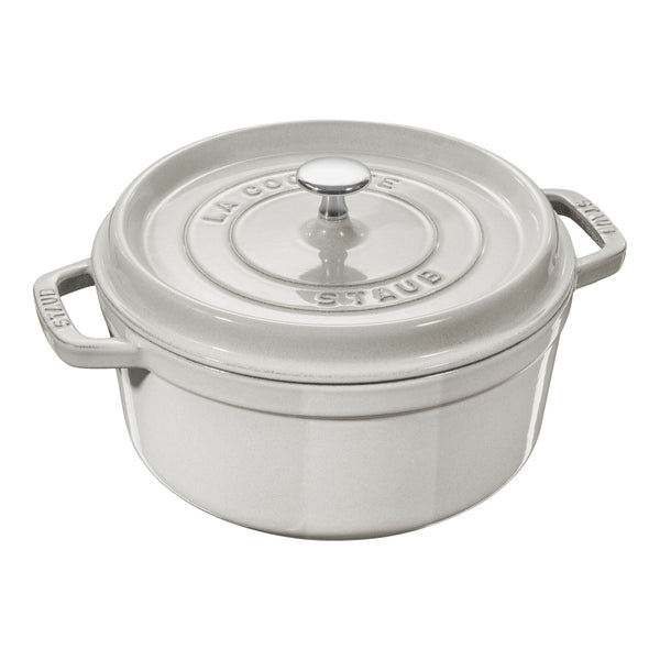 STAUB Cast Iron Round Cocotte 3.7 L - White — Cookery