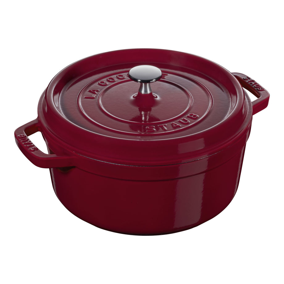 STAUB La Cocotte 5.25 L Cast Iron Round Cocotte, Bordeaux