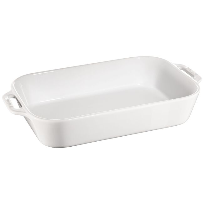 STAUB Ceramic Rectangular Ovenware Dish - 4.4L / White