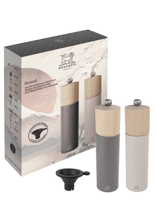 Peugeot Boreal Gift Set - Petal Rose Salt & Grey Rock Pepper