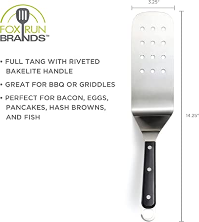 Fox Run Griddle Spatula Slotted, Stainless Steel - Silver