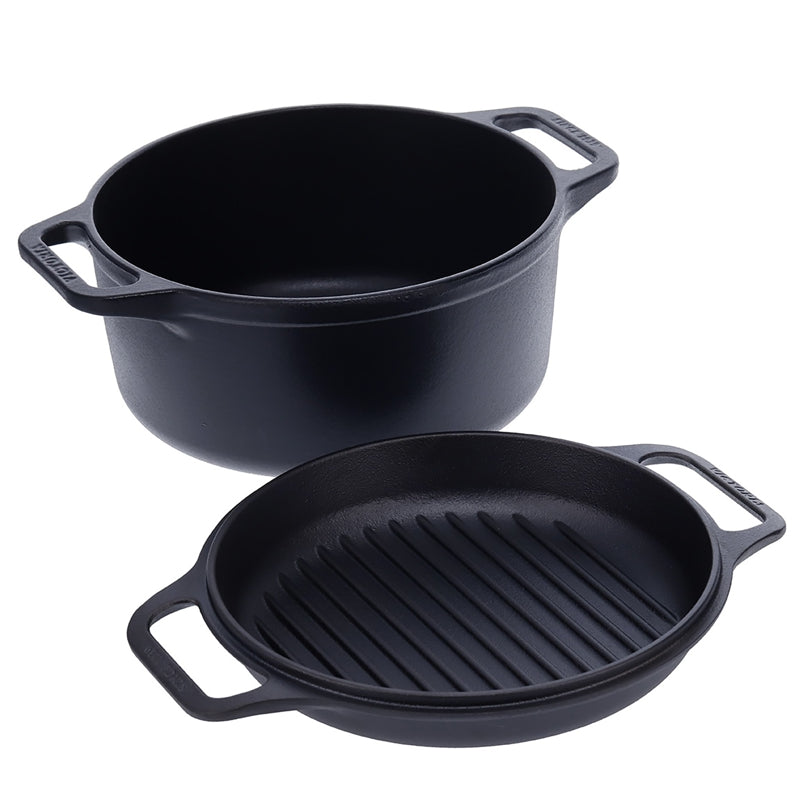 Victoria Cast Iron Dutch Oven Combo Cooker - 5.7 L