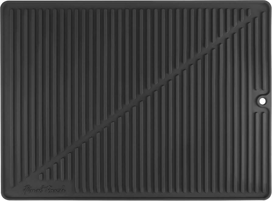 Final Touch Silicone Glass Drying Mat - Black