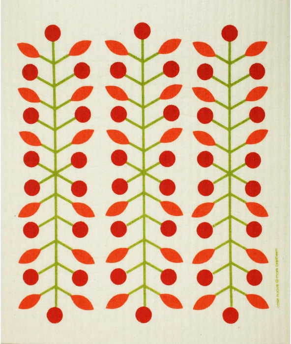 Cose Nuove Swedish Dishcloth Branch Berry - Red