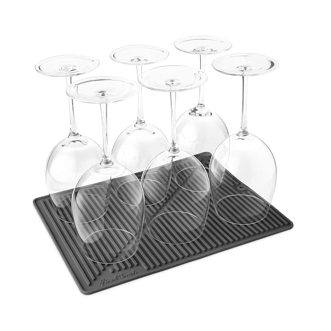 Final Touch Silicone Glass Drying Mat - Black