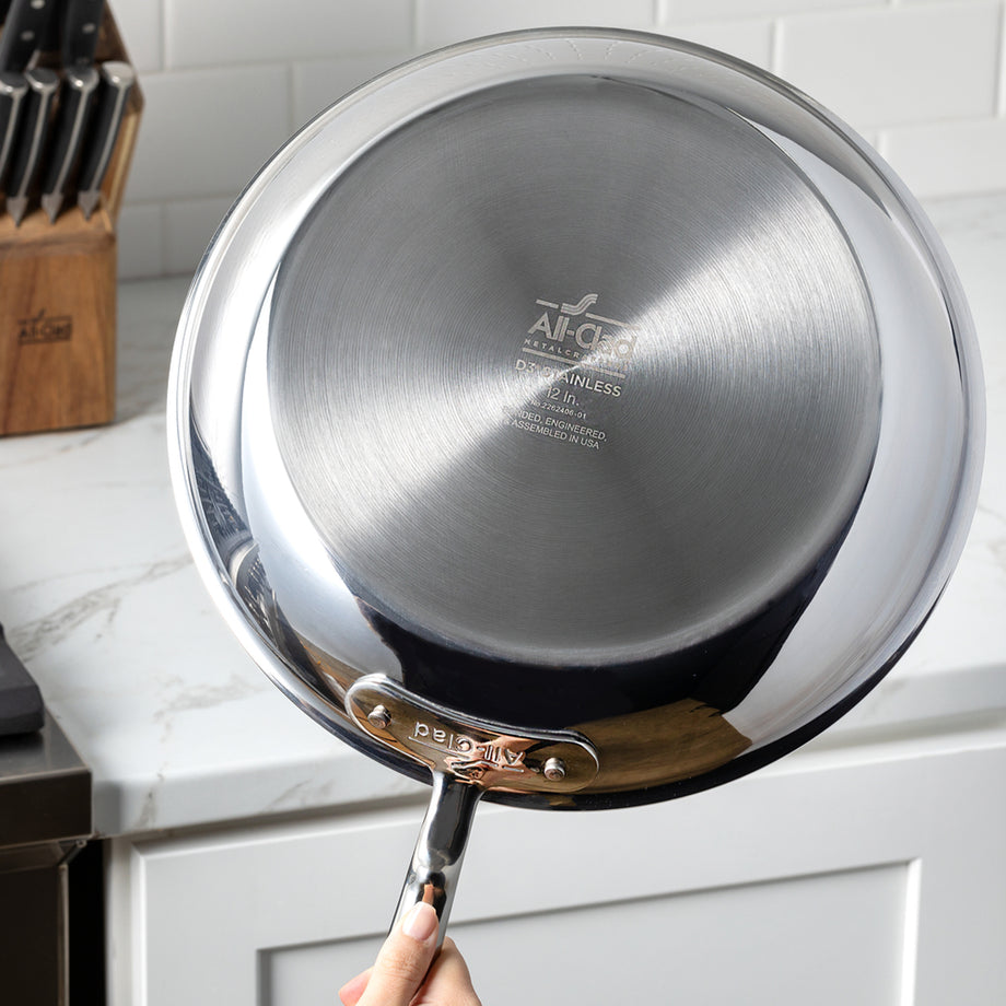 All-Clad D3 Stainless Steel Fry Pan with lid - 10"