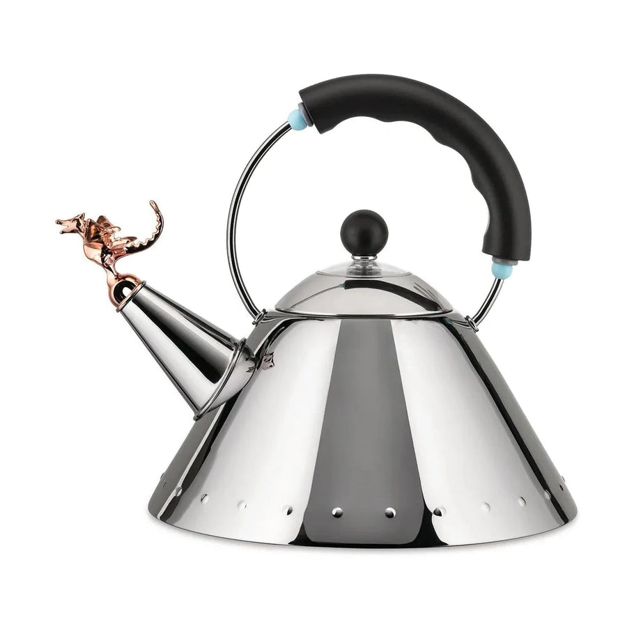 Alessi 9093RE X B Michael Graves Kettle with Tea Rex Whistle