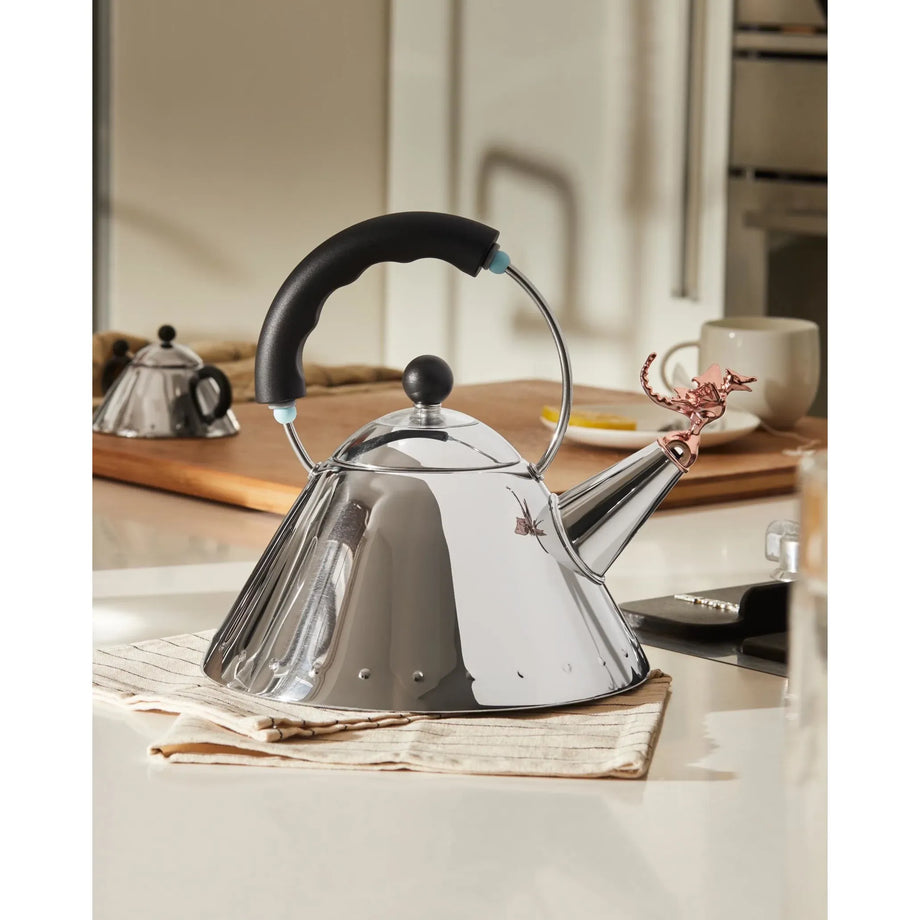 Alessi 9093RE X B Michael Graves Kettle with Tea Rex Whistle