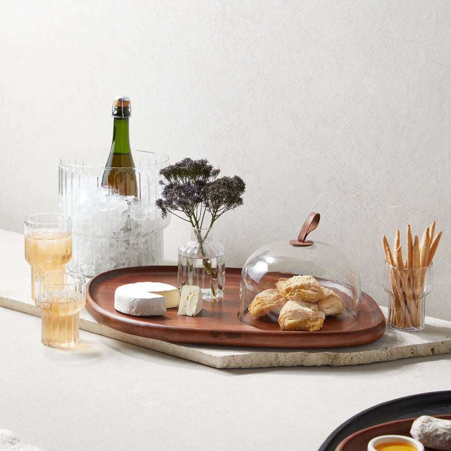 Be Home Mango Wood & Enamel Curvy Bowl - Large