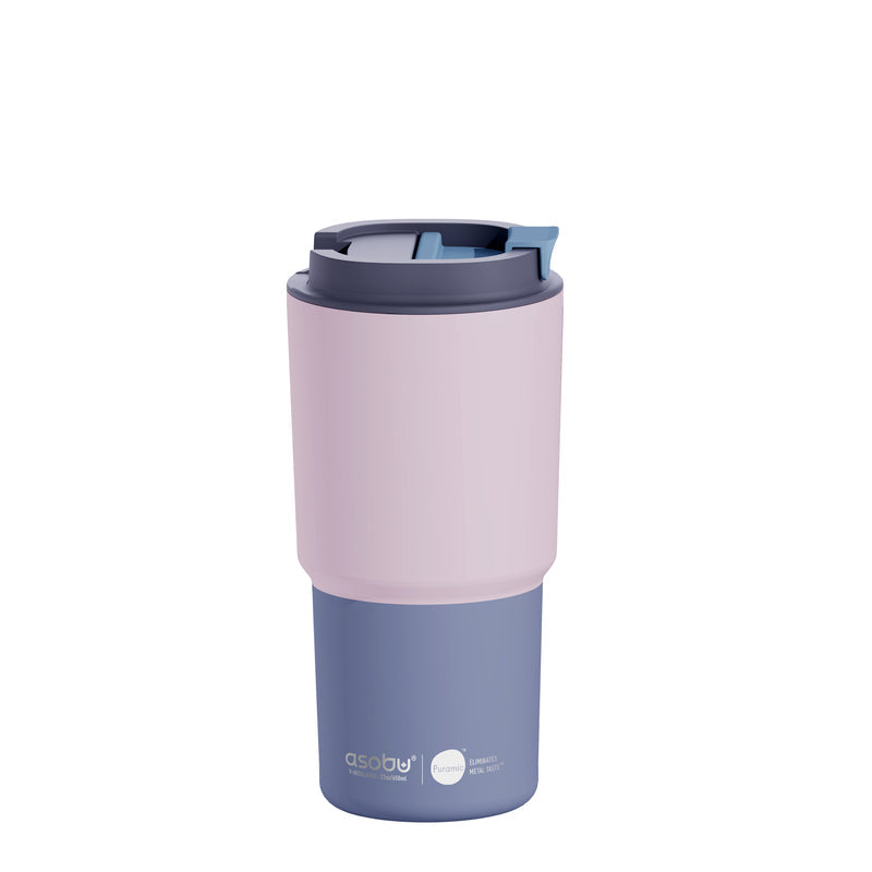 Asobu Puramic Ceramic-Lined Coffee Travel Mug - Pink 22oz/650ml