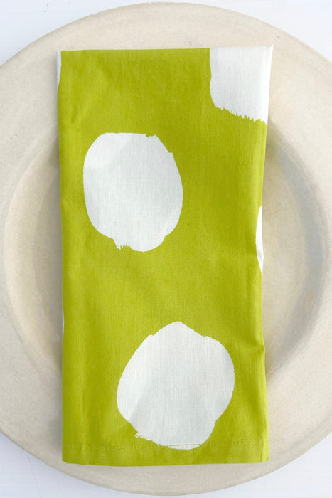 See Design Napkin Set of 4 - Big Smudge Dot Citron
