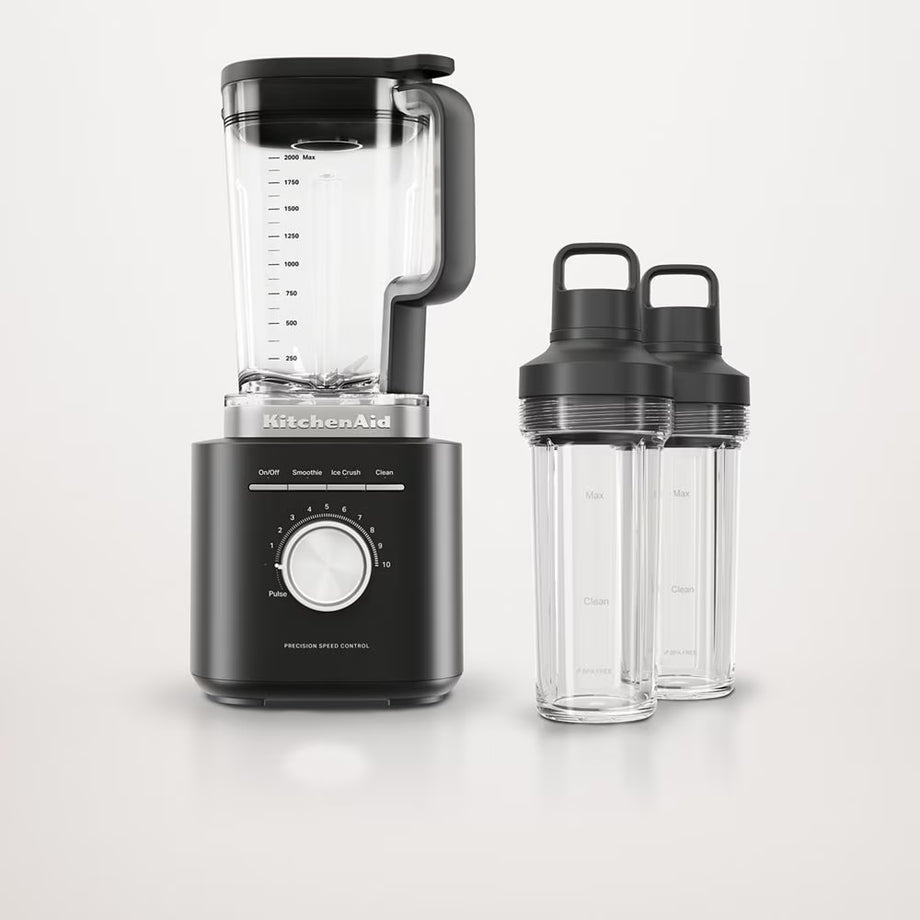 KitchenAid Pure Power Blender with 2 Personal Blending Jars – Black Matte