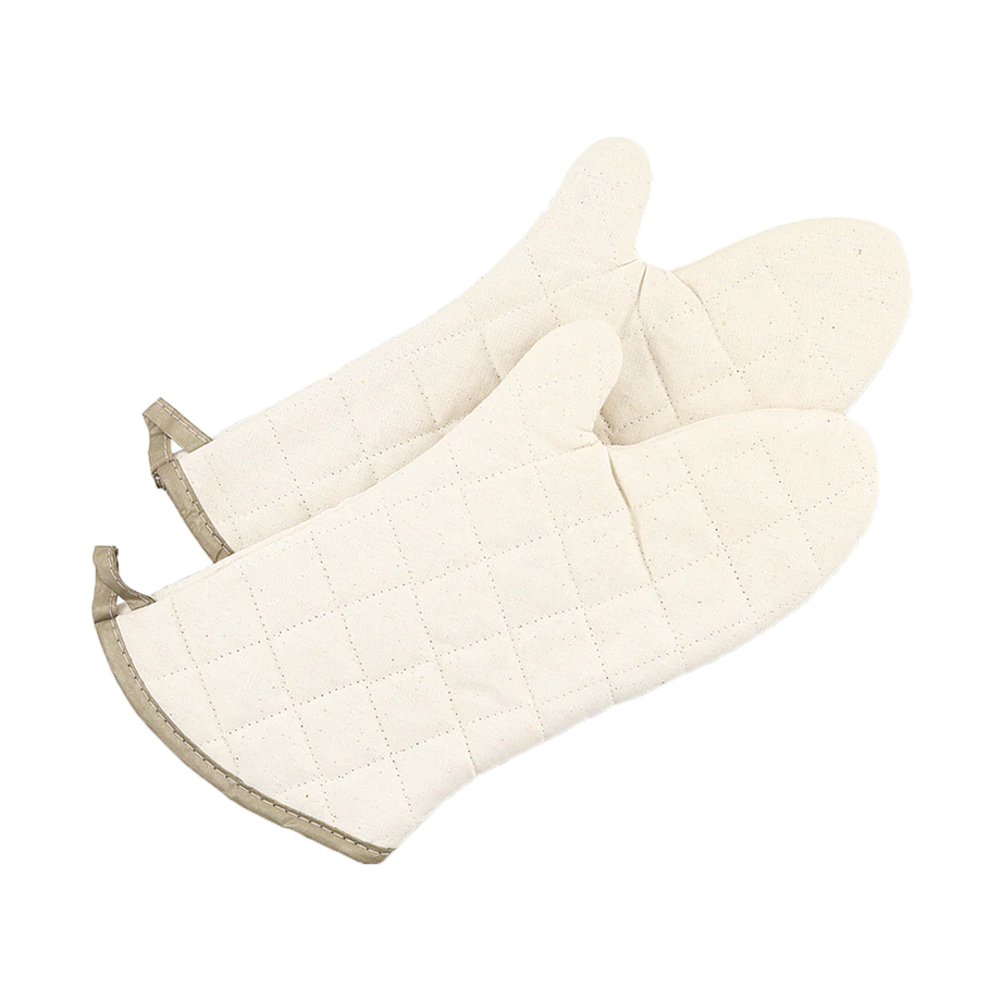 Browne Flame Retardant Oven Mitts - White Truffle