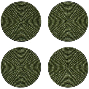 Danica Heirloom Beaded Coasters - Set of 4 / Cedar