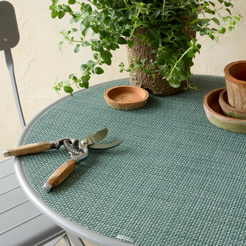 Chilewich Table Mats – Basketweave / Round / Celadon