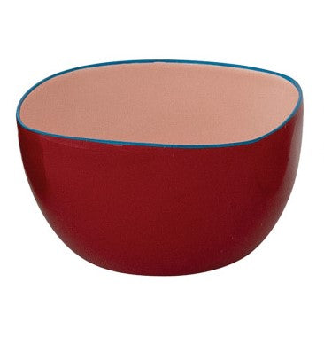 Creative Co-Op Enameled Stainless Steel Bowl With Colored Edge - 4 Color Options