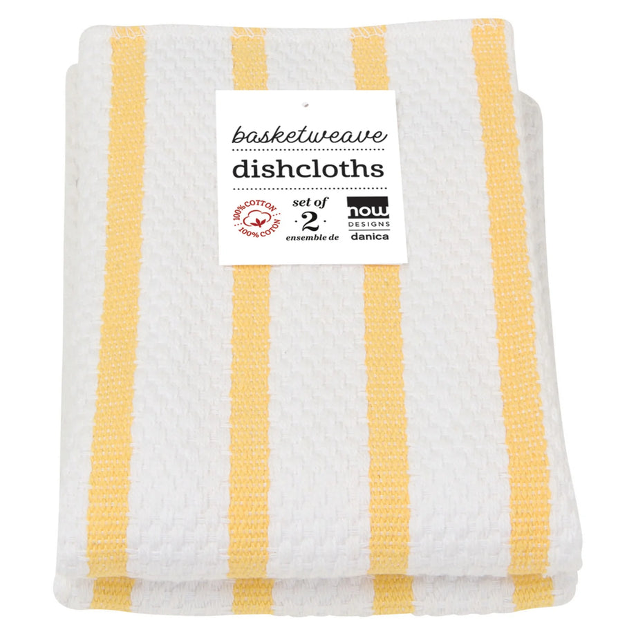 Now Designs Basketweave Dishcloths set of 2 - Yellow Lemon
