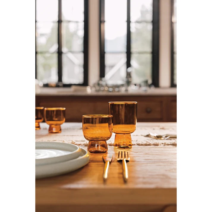 Danica Heirloom Pedestal Glass 11 oz - Amber