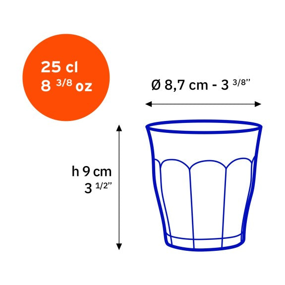 Duralex Picardie Amber Glass Tumbler - 250 ml