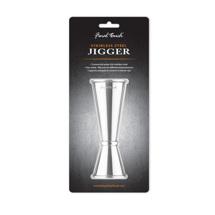 Final Touch Stainless Steel Double Jigger - 1 / 2 oz.