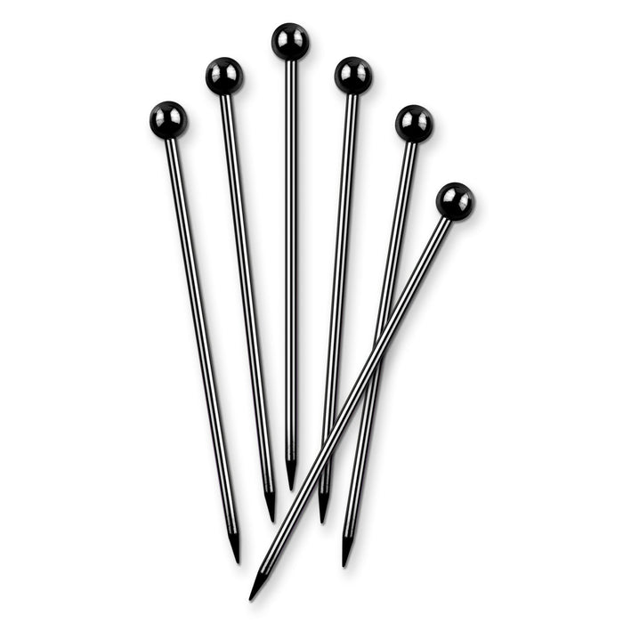 Final Touch Stainless Steel Cocktail Picks - Black Chrome / Set of 6
