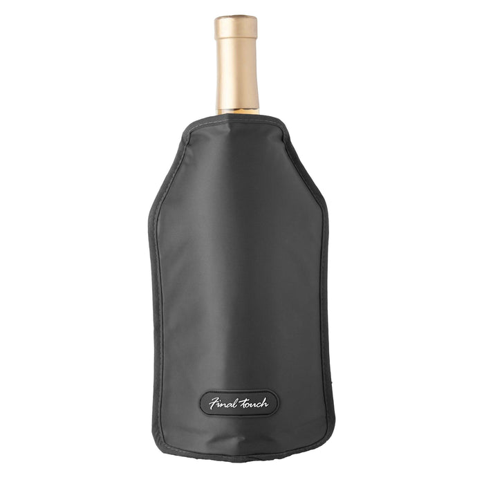Final Touch Wine Bottle Sleeve Chiller - Black