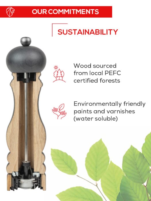 Peugeot Paris u'Select Manual Wooden Pepper Mill, Satin Black, 22 cm - 9"
