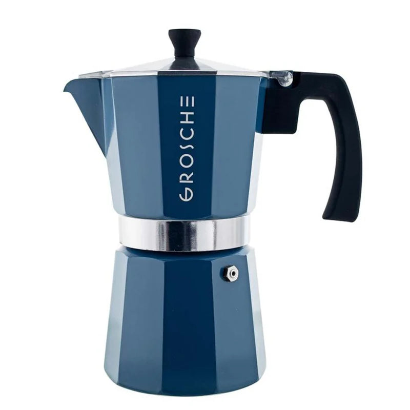 Grosche Milano Stovetop Espresso Maker - Blue / 9 -Cup / 15.2 fl. oz